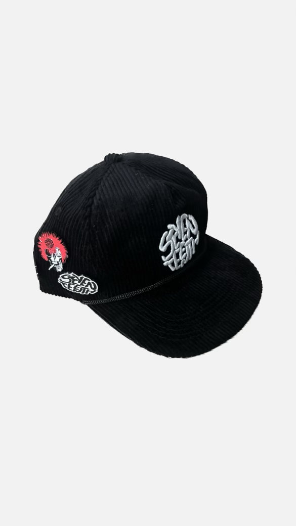 Seventeenth Corduroy Snapback (Black/White)