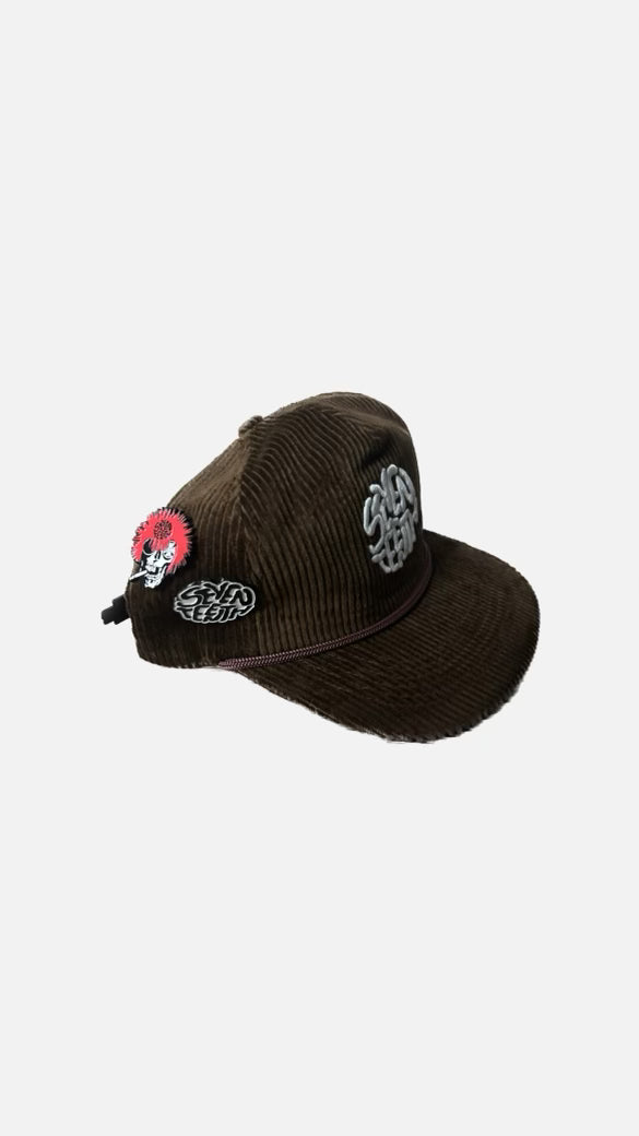 Seventeenth Corduroy Snapback (Brown/White)