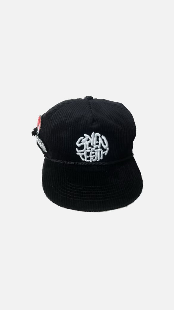 Seventeenth Corduroy Snapback (Black/White)