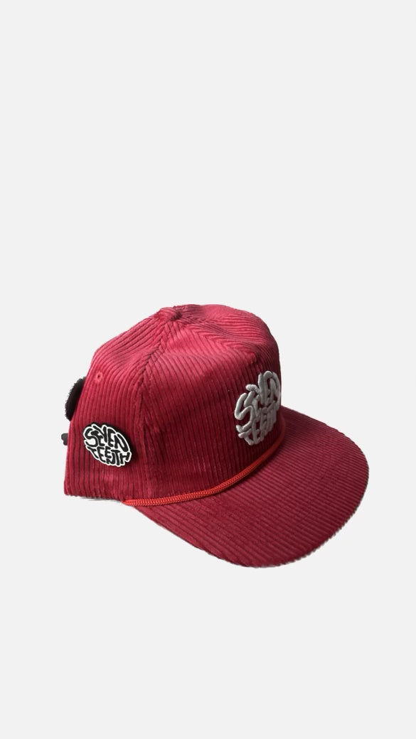 Seventeenth Corduroy Snapback (Red/White)